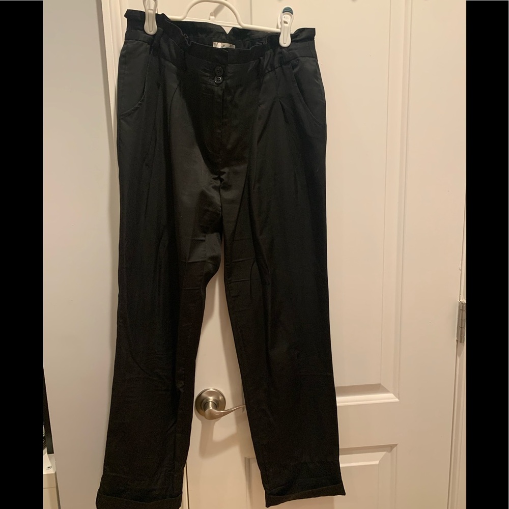 Black oversized loose fit pants
